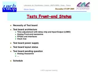 Tests Front-end Status
