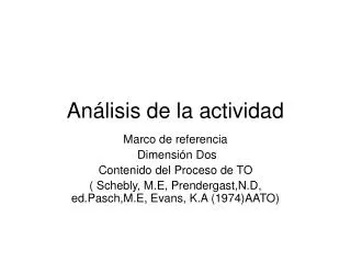 an lisis de la actividad