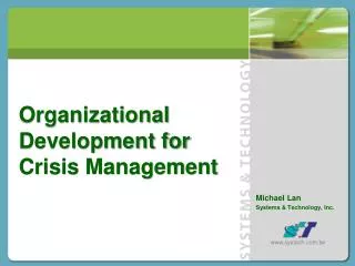 Organizational Development for Crisis Management