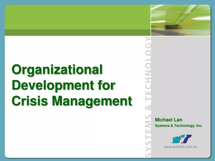 organizational development for crisis management