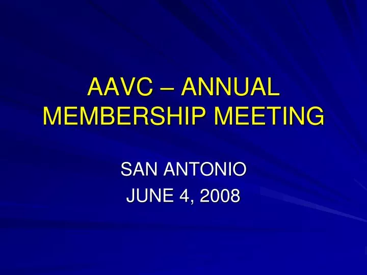 aavc annual membership meeting