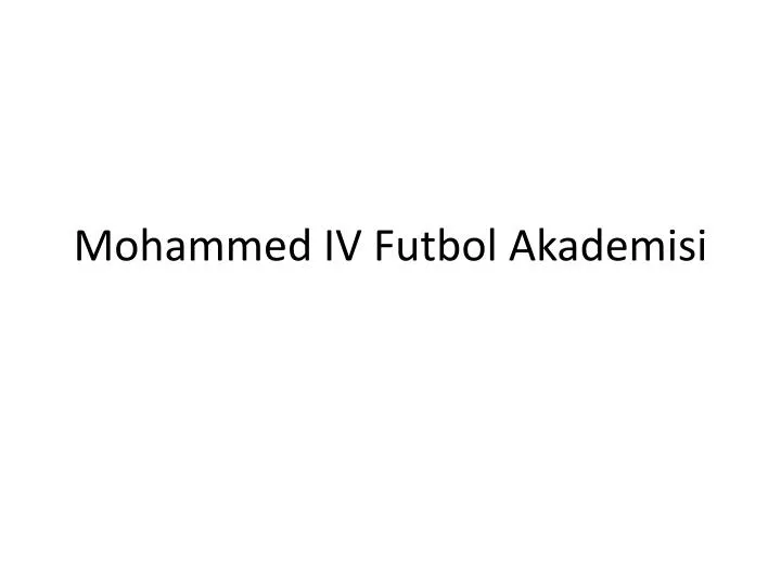 mohammed iv futbol akademisi