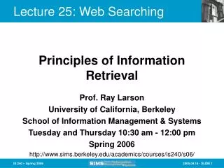Lecture 25: Web Searching