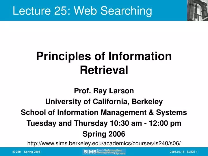 lecture 25 web searching