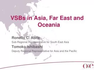 VSBs in Asia, Far East and Oceania