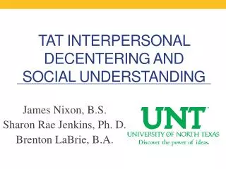 TAT Interpersonal Decentering and Social Understanding