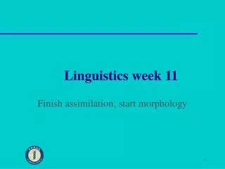 Linguistics week 11