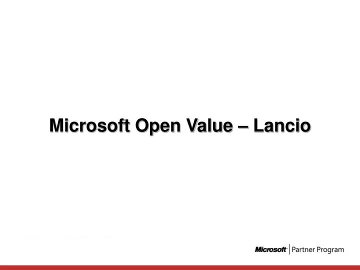 microsoft open value lancio