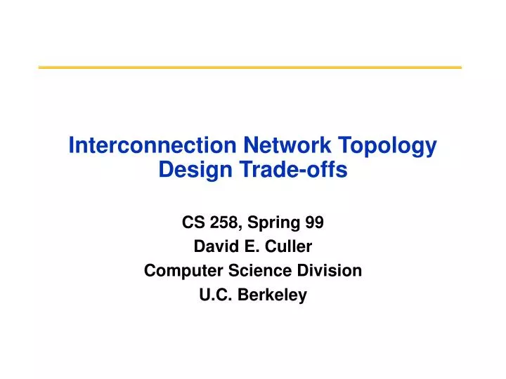 interconnection network topology design trade offs