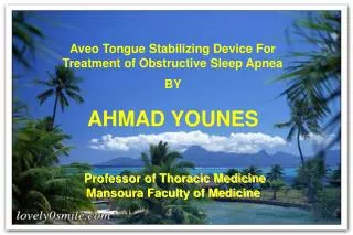 Aveo Tongue Stabilizing Device For Treatment of Obstructive Sleep Apnea