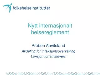 nytt internasjonalt helsereglement