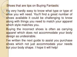 Shoes that are tips on Buying Fantastic