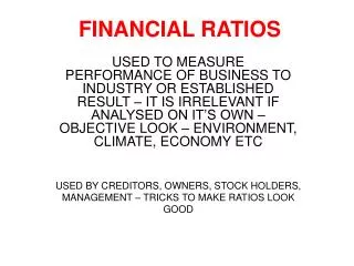 FINANCIAL RATIOS