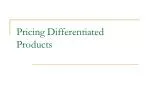 Pricing Differentiated Products - slide 1