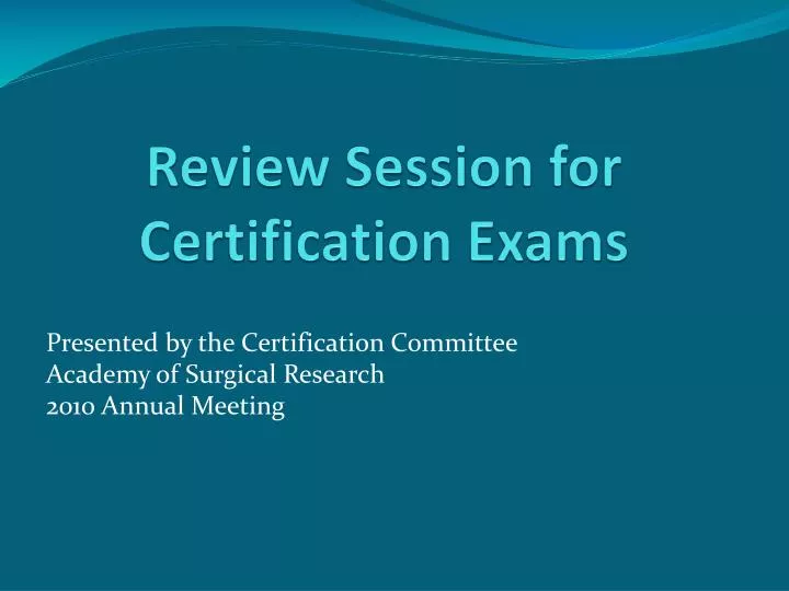 review session for certification exams