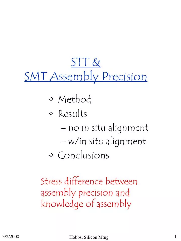 stt smt assembly precision