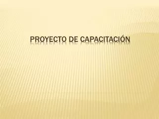 proyecto de capacitaci n