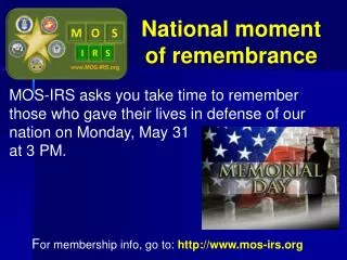 National moment of remembrance