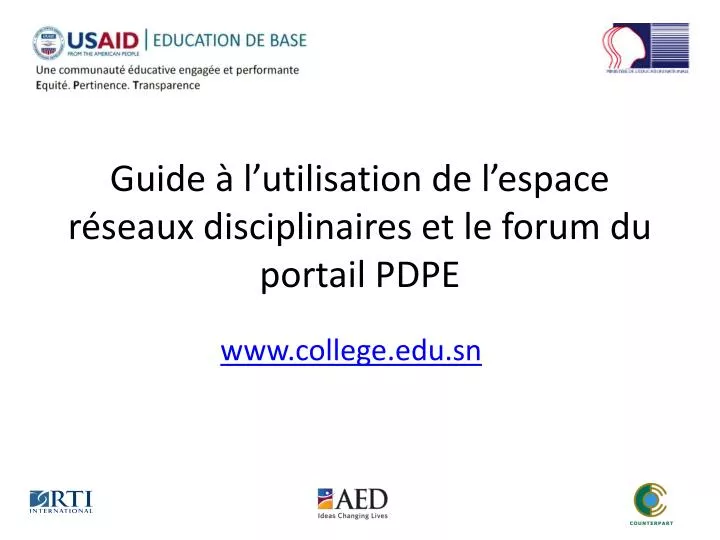 guide l utilisation de l espace r seaux disciplinaires et le forum du portail pdpe