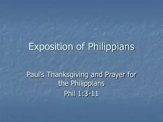 Exposition of Philippians