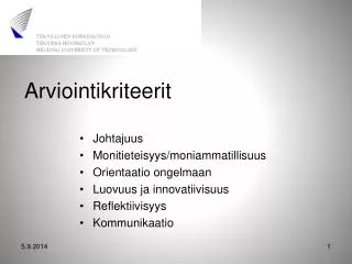 arviointikriteerit
