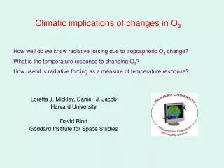 Climatic implications of changes in O 3