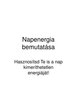 napenergia bemutat sa