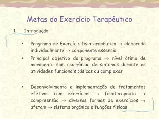 metas do exerc cio terap utico