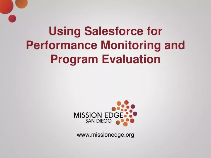 using salesforce for performance monitoring and program evaluation