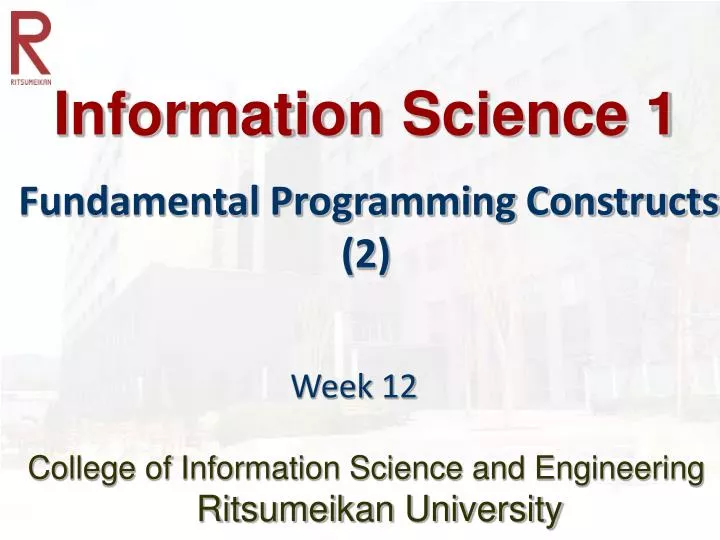 information science 1 fundamental programming constructs 2