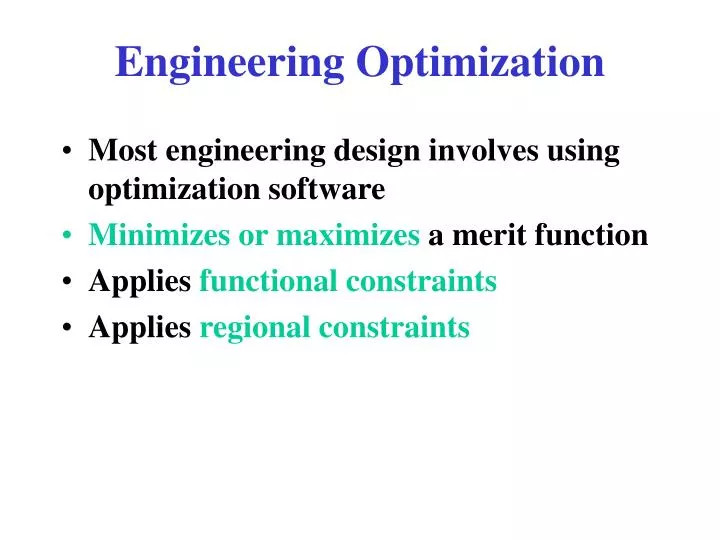 engineering optimization