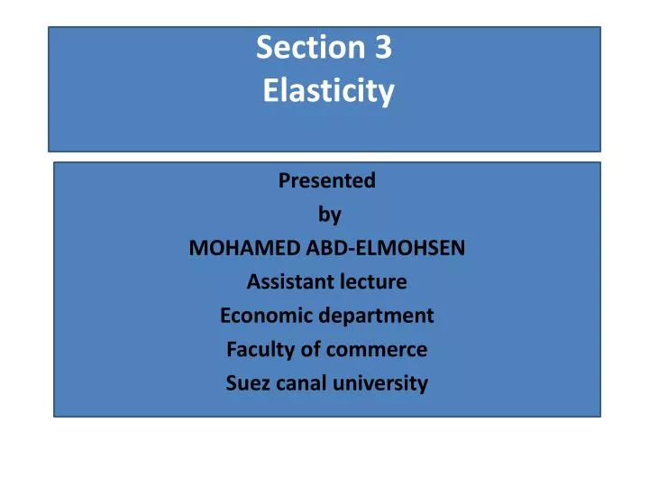 section 3 elasticity