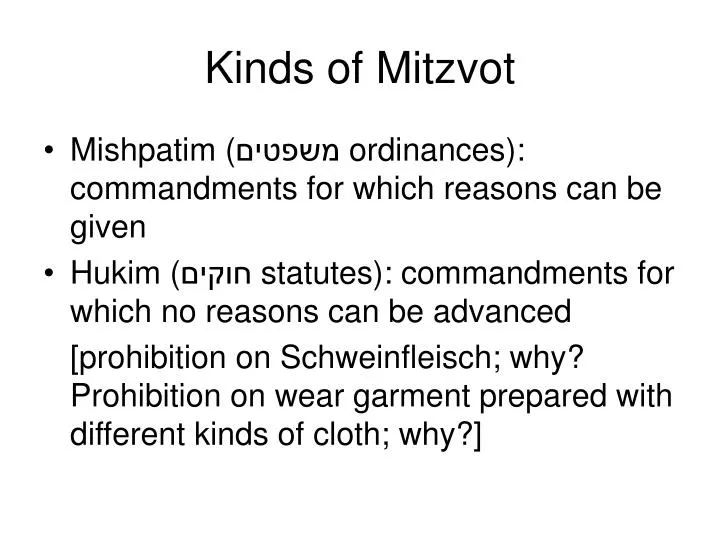 kinds of mitzvot
