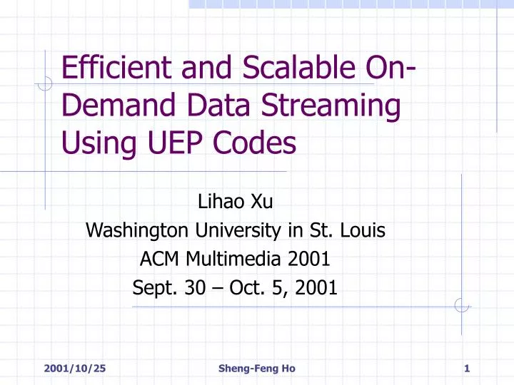 efficient and scalable on demand data streaming using uep codes