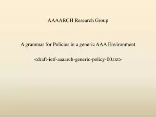AAAARCH Research Group
