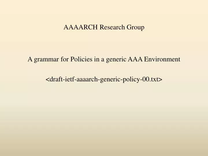 aaaarch research group