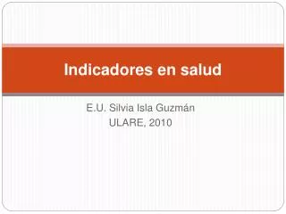 indicadores en salud