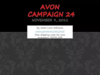 Avon campaign 24 November 9, 2011