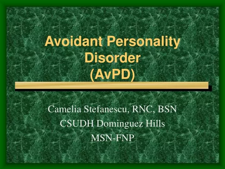 avoidant personality disorder avpd