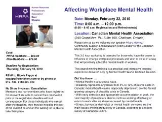 Affecting Workplace Mental Health