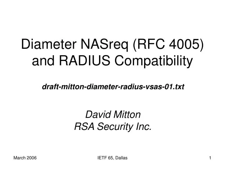 diameter nasreq rfc 4005 and radius compatibility