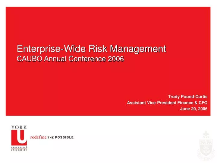 enterprise wide risk management caubo annual conference 2006