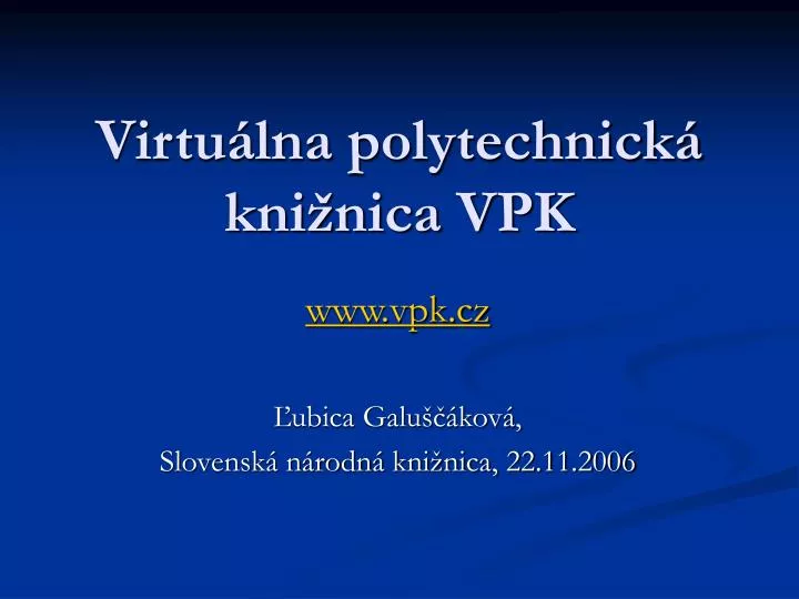 virtu lna polytechnick kni nica vpk