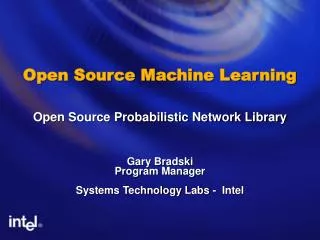 Open Source Machine Learning