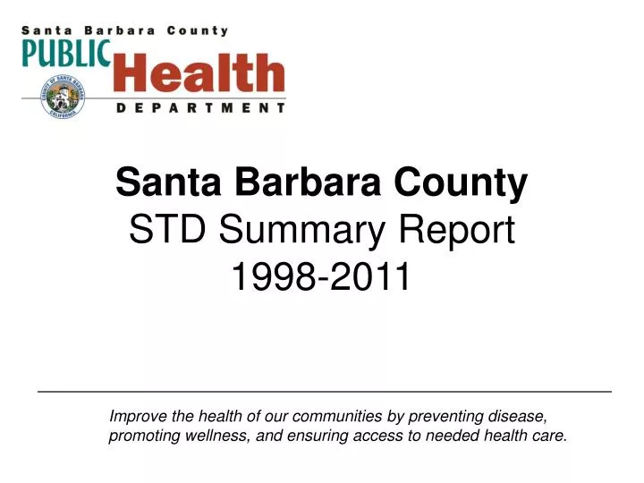 santa barbara county std summary report 1998 2011