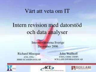 v rt att veta om it intern revision med datorst d och data analyser