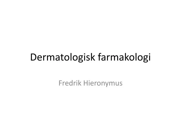 dermatologisk farmakologi