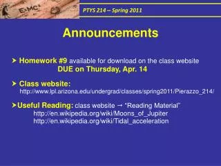 PTYS 214 – Spring 2011