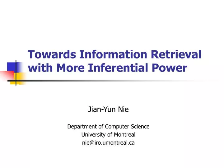 towards information retrieval with more inferential power