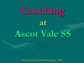 Coaching at Ascot Vale SS